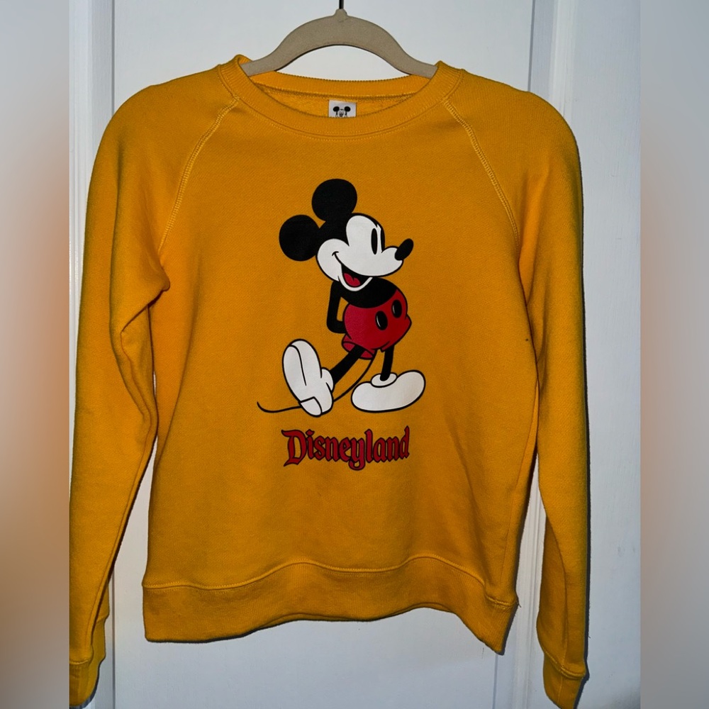 DisneyLand Classic Mickey Mouse Yellow Crew neck Sweatshirt Kids Size 11/12